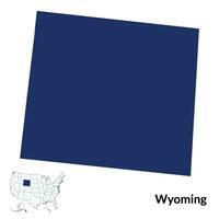 Wyoming Estado com EUA mapa vetor