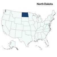 norte Dakota mapa. mapa do norte dakota. EUA mapa vetor