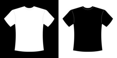 em branco Preto e branco camiseta frente, modelo, brincar. conjunto do masculino Camisetas para Projeto. vetor