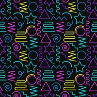 multicolorido abstrato desatado padrão, vibrante formas e geométrico ponto padrões. na moda Projeto anos 80-90 Memphis estilo, étnico hipster fundo. vetor