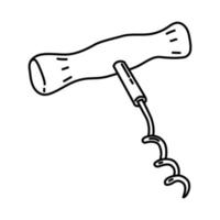 ícone de saca-rolhas. doodle desenhado à mão ou estilo de ícone de contorno vetor