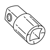 ícone de adaptadores de soquete. doodle desenhado à mão ou estilo de ícone de contorno vetor