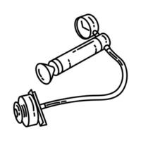 ícone do testador de pressão do radiador. doodle desenhado à mão ou estilo de ícone de contorno vetor