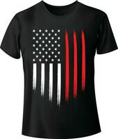 americano bandeira camiseta Projeto vetor modelo