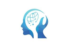 criativo humano cérebro abstrato vetor logotipo Projeto modelo.