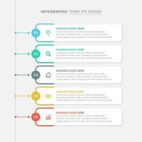 simples o negócio infográfico Projeto modelo com 5 pontos vetor