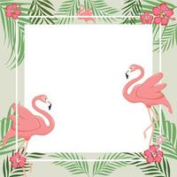 pássaros flamingo e flores quadros com flamingo. flamingo fundo vetor