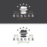 hamburguer logotipo velozes Comida projeto, quente e delicioso Comida vetor modelo ilustração