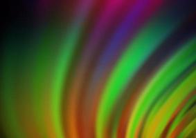 modelo de vetor de arco-íris multicolorido escuro com linhas ovais.
