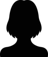 o negócio avatar perfil Preto ícone. mulher do do utilizador plano vetor símbolo dentro na moda preenchidas estilo isolado em . fêmea perfil pessoas diverso face para social rede ou rede.
