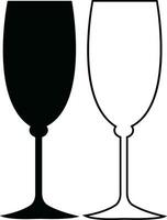 vinho óculos ícones conjunto simples símbolo do bar, restaurante. . vários vinho vidro plano ou linha vetor Preto silhueta coleção para Móvel conceito e rede Projeto.