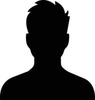 o negócio avatar perfil Preto ícone. homem do do utilizador vetor símbolo dentro na moda plano estilo isolado em masculino perfil pessoas diverso face para social rede ou rede.