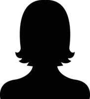 o negócio avatar perfil Preto ícone. mulher do do utilizador plano vetor símbolo dentro na moda preenchidas estilo isolado em . fêmea perfil pessoas diverso face para social rede ou rede.