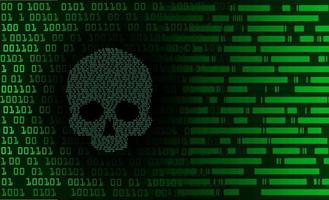 fundo de ataque de hacker cibernético, vetor de crânio