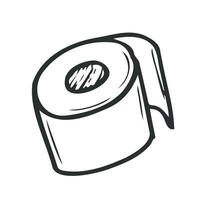 uma lista do banheiro papel dentro a rabisco estilo.desenhado à mão banheiro papel.vetor ilustração isolado em uma branco fundo. vetor