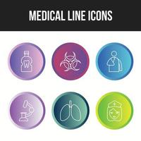 6 ícones de vetores médicos exclusivos em um conjunto