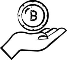 bitcoin mão desenhado vetor ilustração
