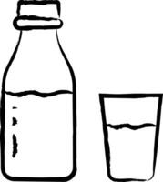 leite garrafa mão desenhado vetor ilustração