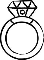 diamante anel mão desenhado vetor ilustração