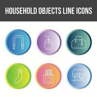 conjunto de ícones de vetor de objetos domésticos exclusivos
