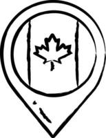 Canadá localização mão desenhado vetor ilustração