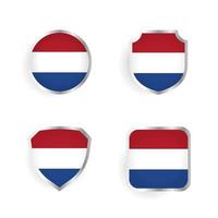 coleção de emblemas e etiquetas do país holandês vetor