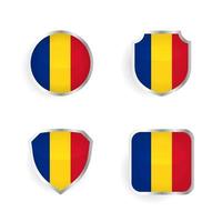 coleção de emblemas e etiquetas do país da romênia vetor