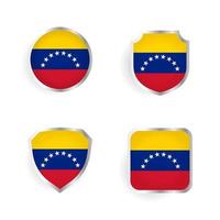coleção de crachás e etiquetas da venezuela country vetor