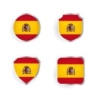 coleção de crachás e etiquetas do país espanha vetor