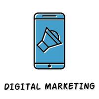 digital marketing ícone ilustração. estoque vetor. vetor