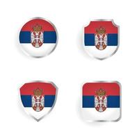 coleção de crachás e etiquetas da sérvia country vetor