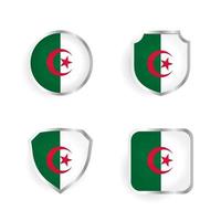 coleção de emblemas e etiquetas do país da Argélia vetor