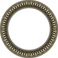 vetor ouro e Preto volta clássico grego meandro ornamento. padrão, círculo do antigo Grécia. fronteira, quadro, anel do a romano Império