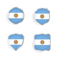 coleção de crachás e etiquetas country da argentina vetor