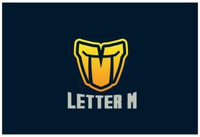 carta m Super heroi desenho animado logotipo vetor