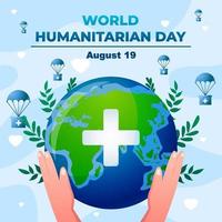 pôster do dia mundial humanitário vetor