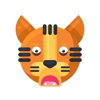 expressão de medo de tigre rosto engraçado emoji vector