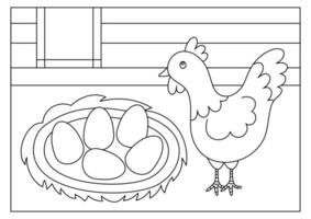 Fazenda animal coloração página para crianças vetor