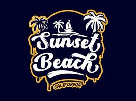 ilustração vetorial california sunset beach ilustração para camiseta vetor