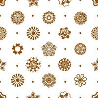 desenho de padrão de floco de neve floral abstrato caramelo vetor