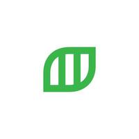 carta m símbolo verde natureza geométrico Projeto logotipo vetor
