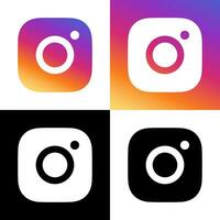 Instagram logotipo - vetor - conjunto coleção - Preto silhueta forma e original gradiente - isolado. Instagram Mais recentes ícone para rede página, Móvel aplicativo ou imprimir.
