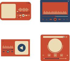 ui música jogador com simples Projeto. vetor ilustração definir.