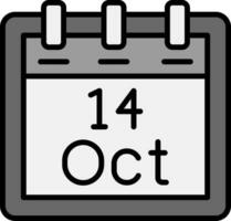 Outubro 14 vetor ícone