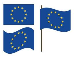 original e simples Europa nacional bandeira UE, bandeira do a europeu União isolado vetor. vetor