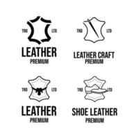 conjunto de coleção de design de ícone de logotipo de artesanato em couro vetor