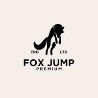 logotipo premium vintage do fox jump vetor