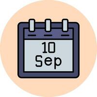 setembro 10 vetor ícone