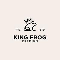 logotipo premium vintage da linha king frog vetor