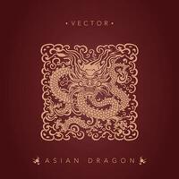 dragão asiático padrão de totem dragão chinês vetor